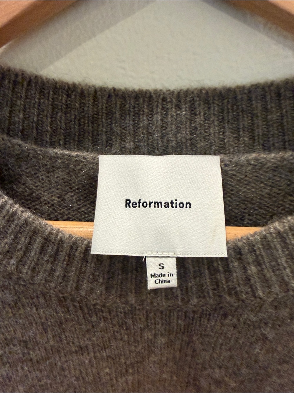 Reformation Bell Cashmere Mini Dress Heather Taupe Brown Size Sm - Picture 4 of 8